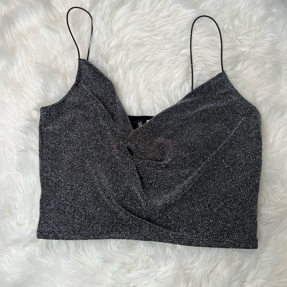 Pewter Sparkle Crop Top